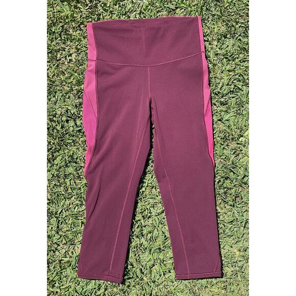 Lululemon Colour Me Ombre Crop Leggings Fuchsia Women’s Size 8 Burgundy Shades - Picture 2 of 11